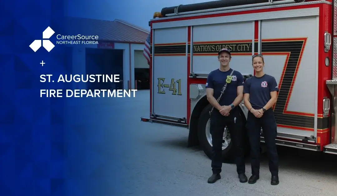 Paramedics at the St. Augustine Fire Department -- receiving cu standing in front of their truck