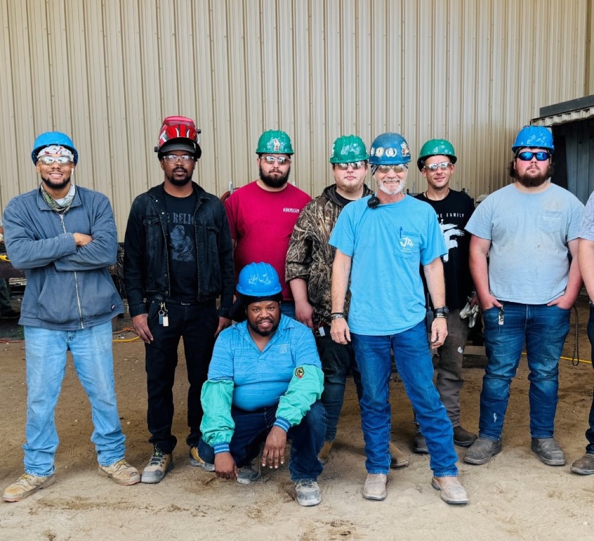 St. Johns Ship Building trainees with instructor Tim Barton